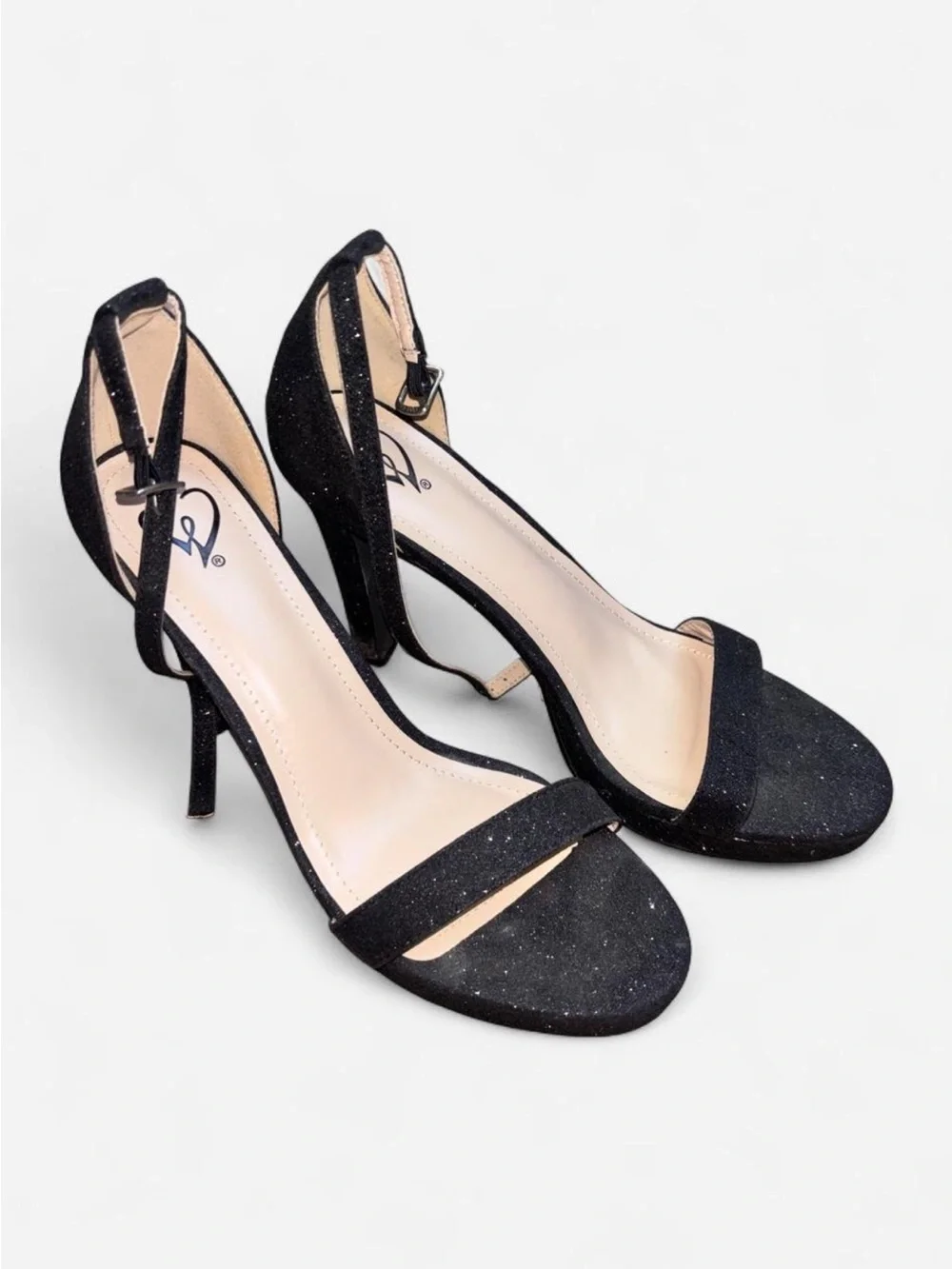Windsor Black Ankle-Strap Heeled Sandals